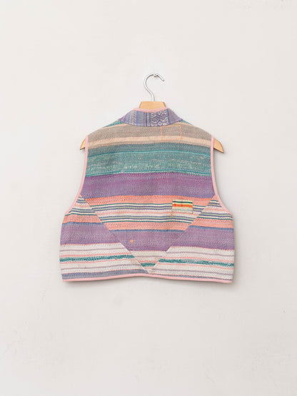The Kaira Quilted Patchwork Kantha Vest