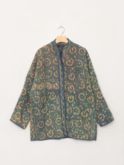 The Narmada Quilted Indigo Kantha Jacket