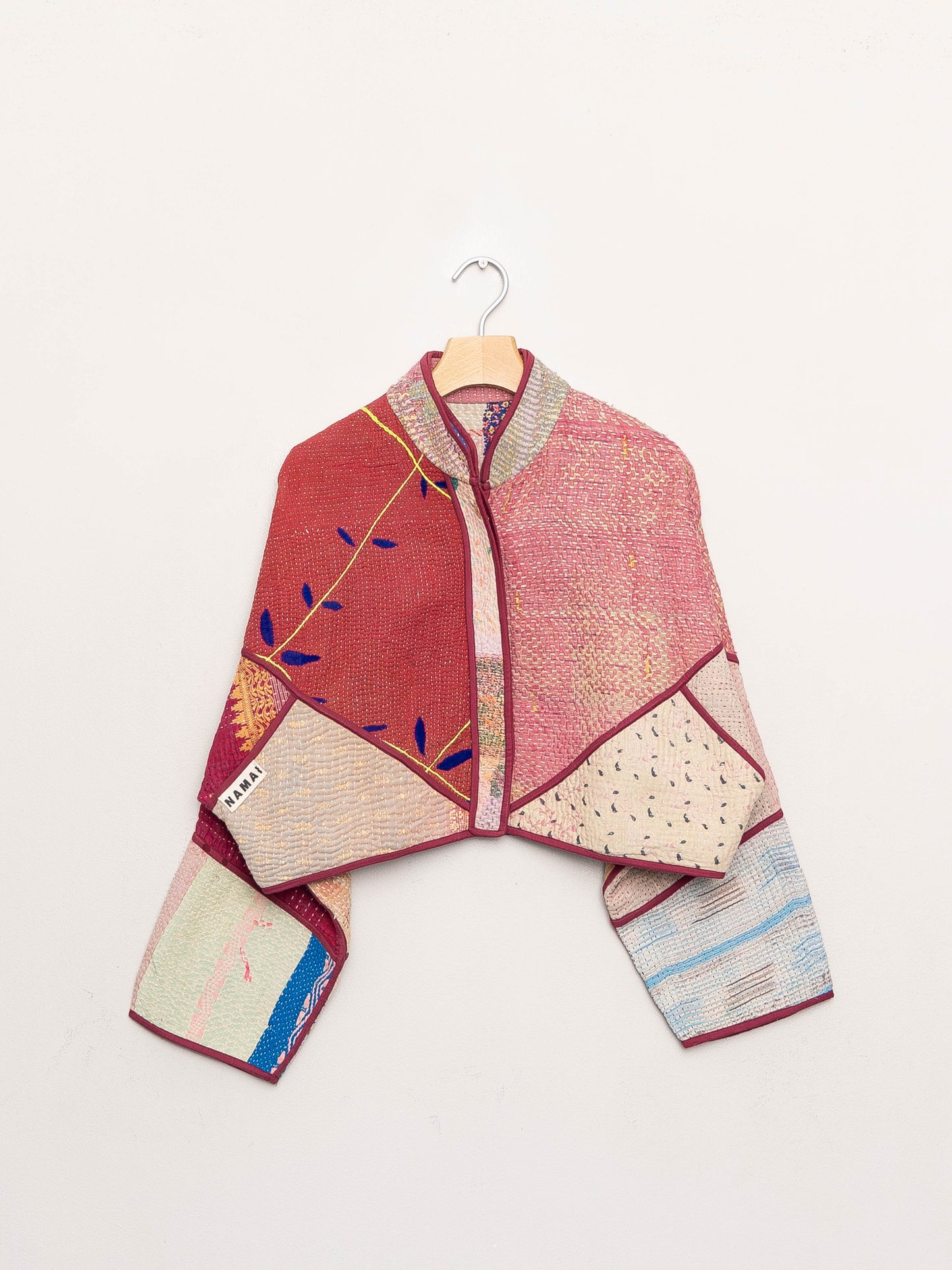 The Kaira Cropped Quilted Patchwork Kantha Jacket