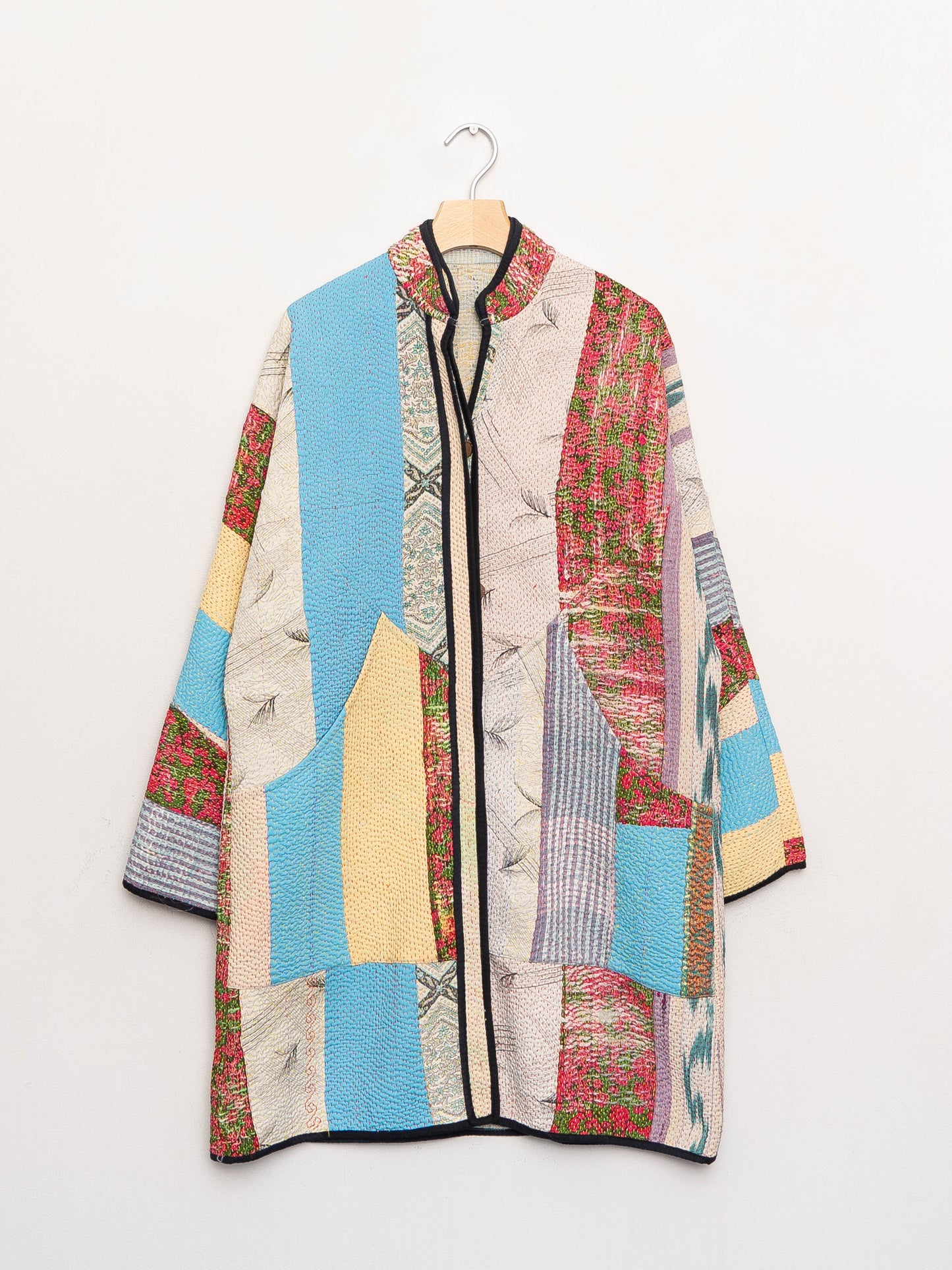 The Sai Quilted Patchwork Kantha Coat