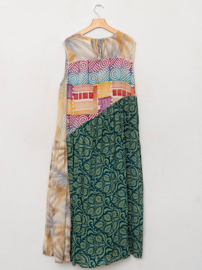 The Anan Long Dress  - Medium / Large - Upcycled Silk