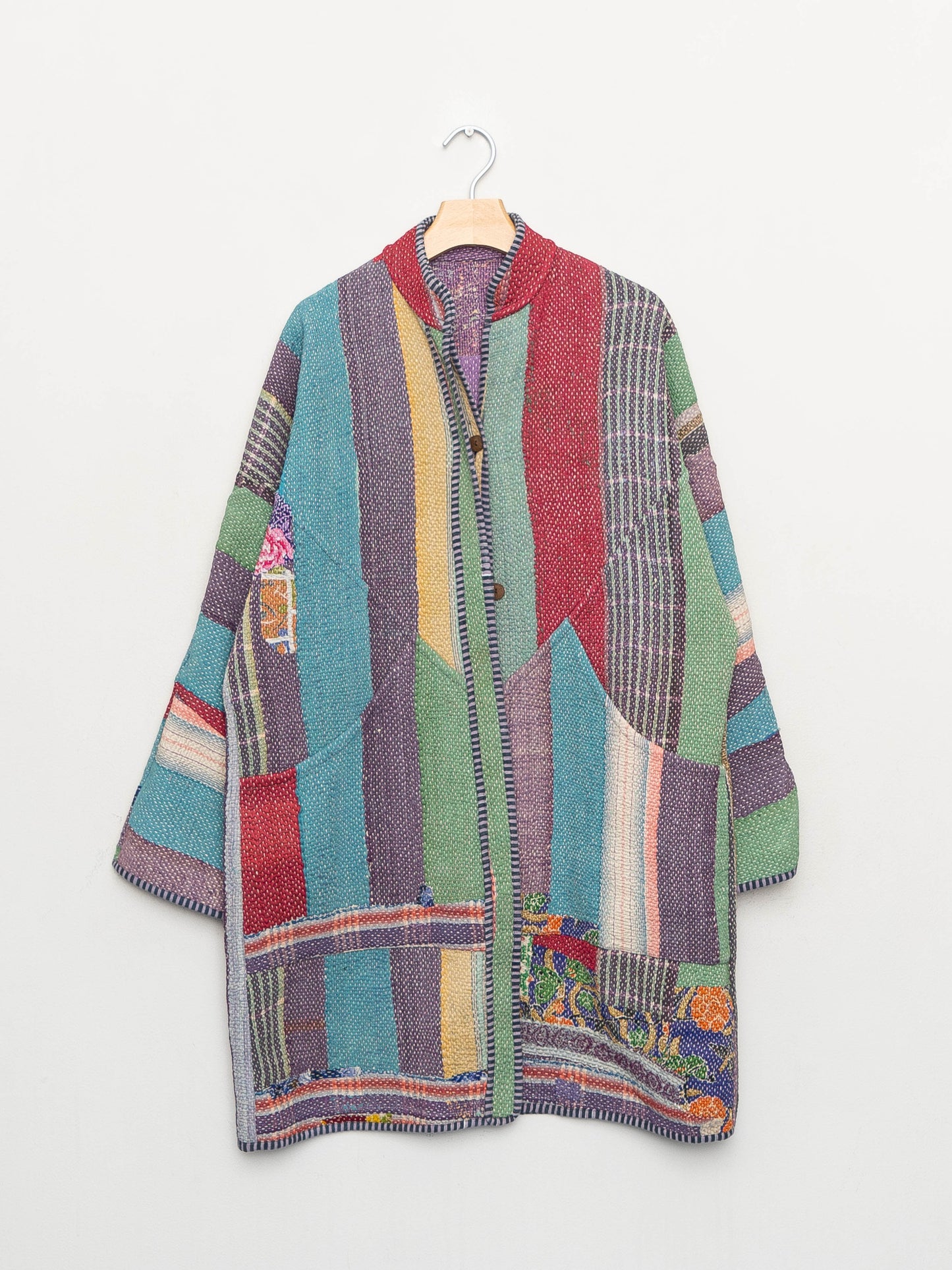 The Sai Quilted Patchwork Kantha Coat