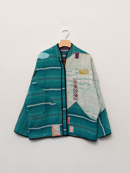 The Ladhiya Quilted Patchwork Kantha Jacket