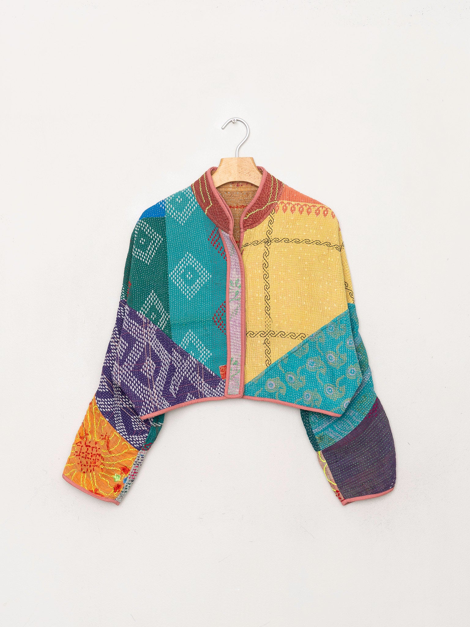 The Kaira Cropped Quilted Patchwork Kantha Jacket Wholesale