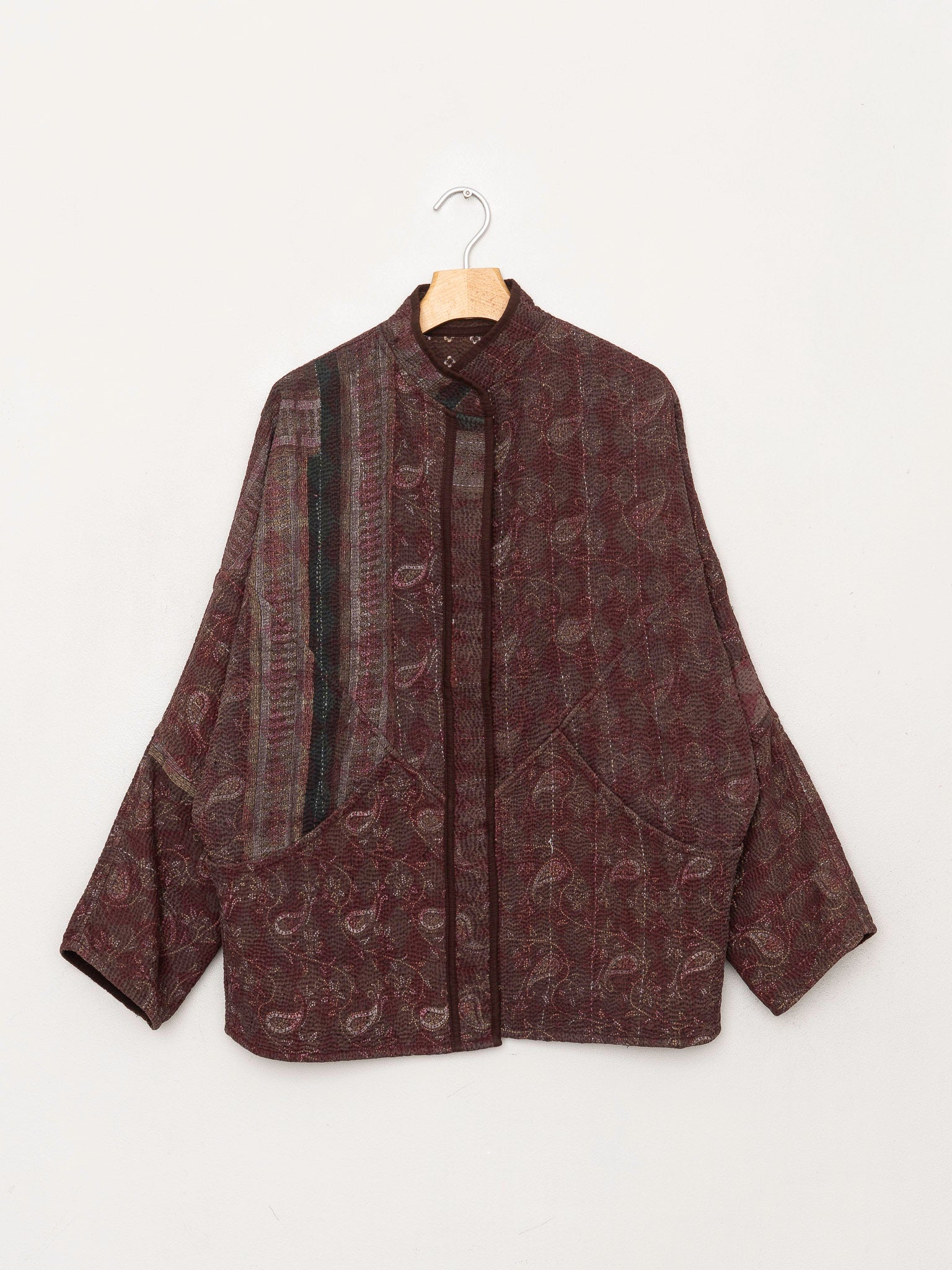 The Ishani Quilted Indigo Kantha Jacket