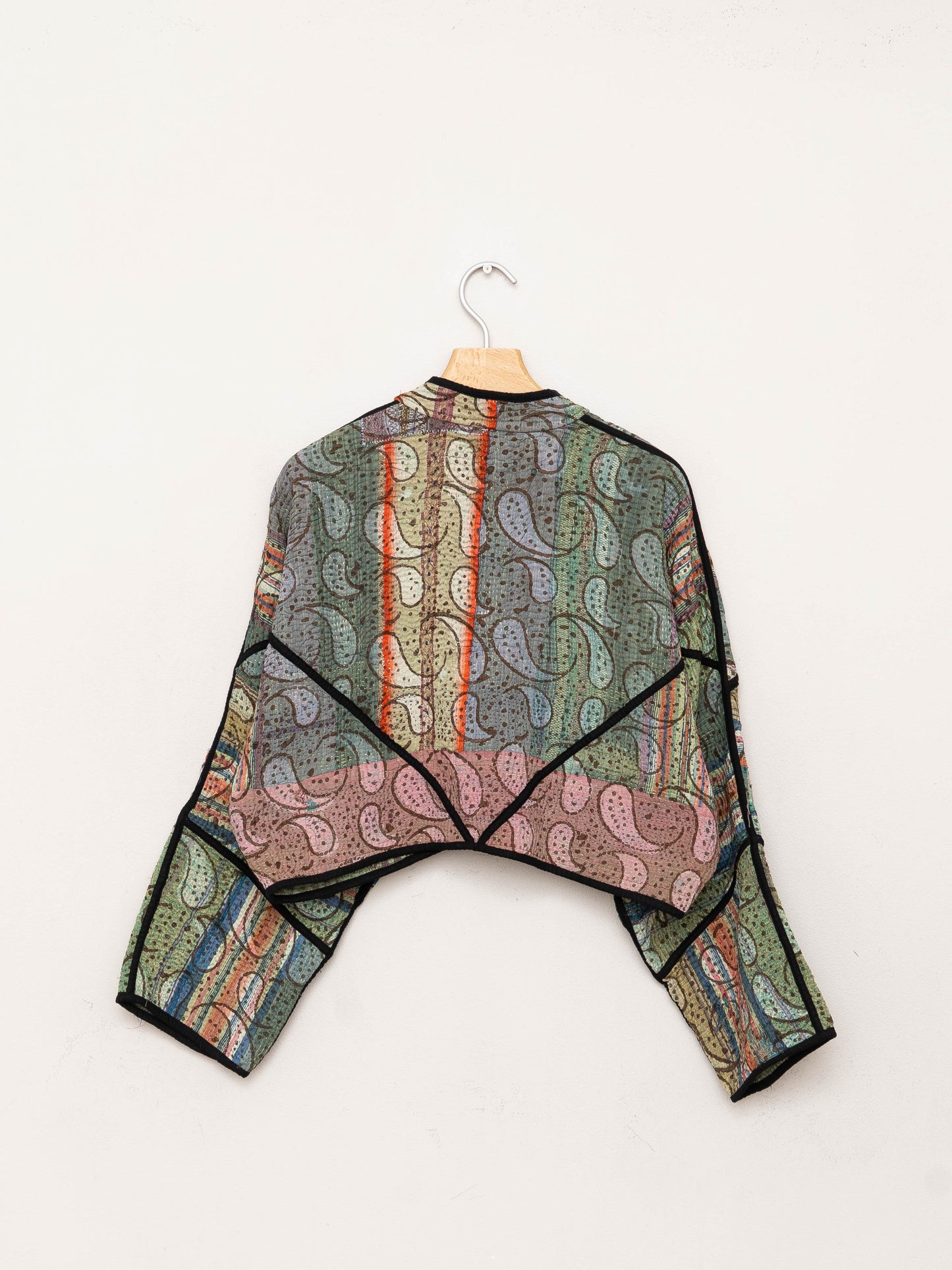 The Kaira Cropped Quilted Plant Dyed Kantha Jacket