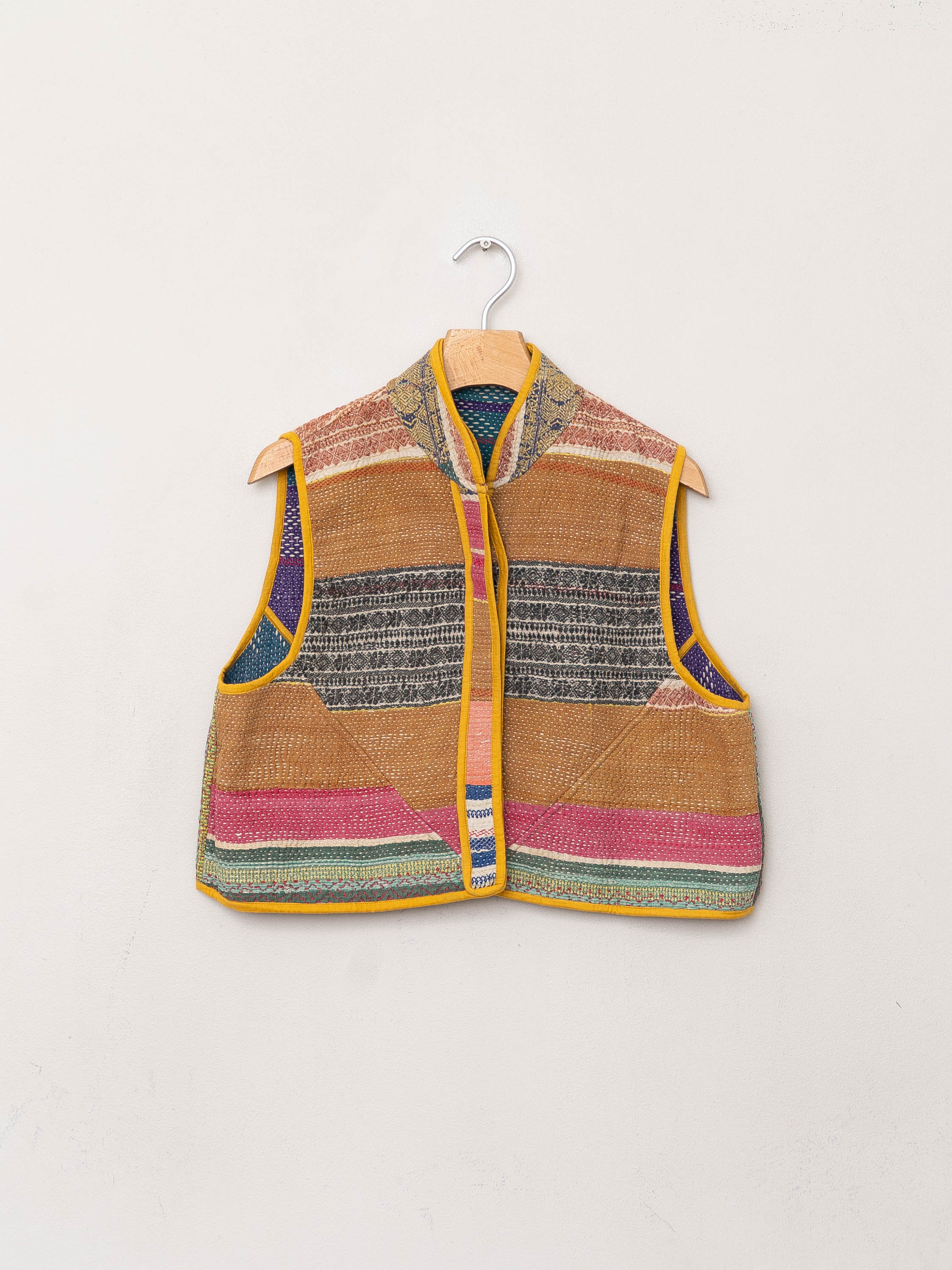 The Kaira Quilted Patchwork Kantha Vest