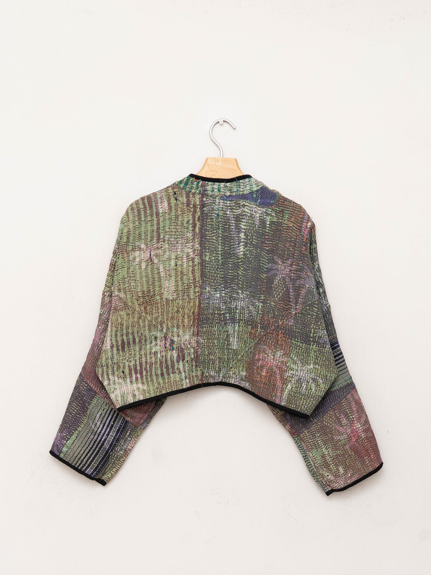 The Kaira Cropped Quilted Plant Dyed Kantha Jacket