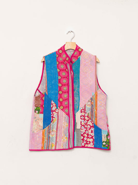 The Ladhiya Quilted Patchwork Kantha Vest