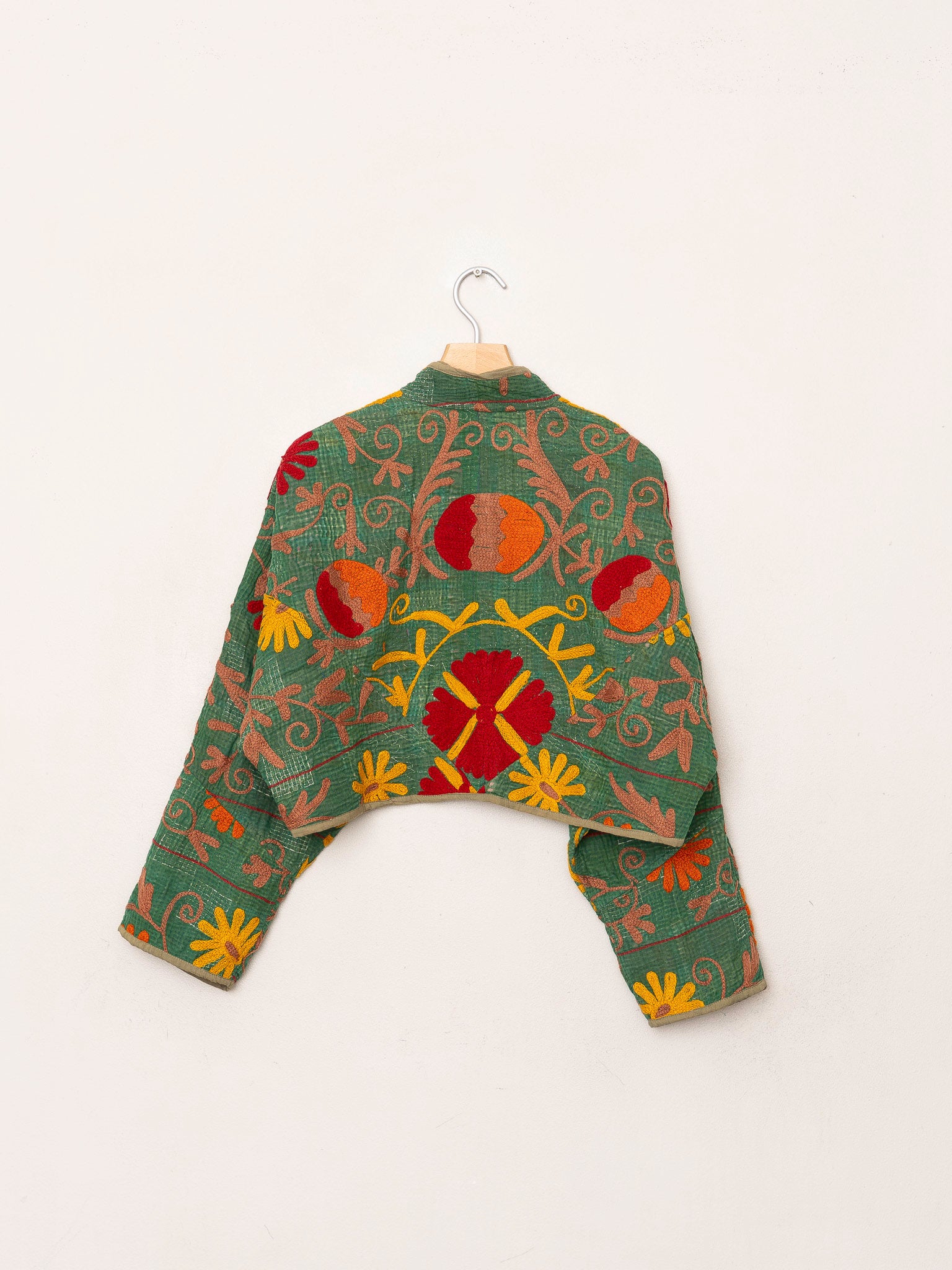 The Kaira Cropped Suzani Quilted Kantha Jacket