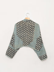 The Kaira Cropped Quilted Indigo Kantha Jacket