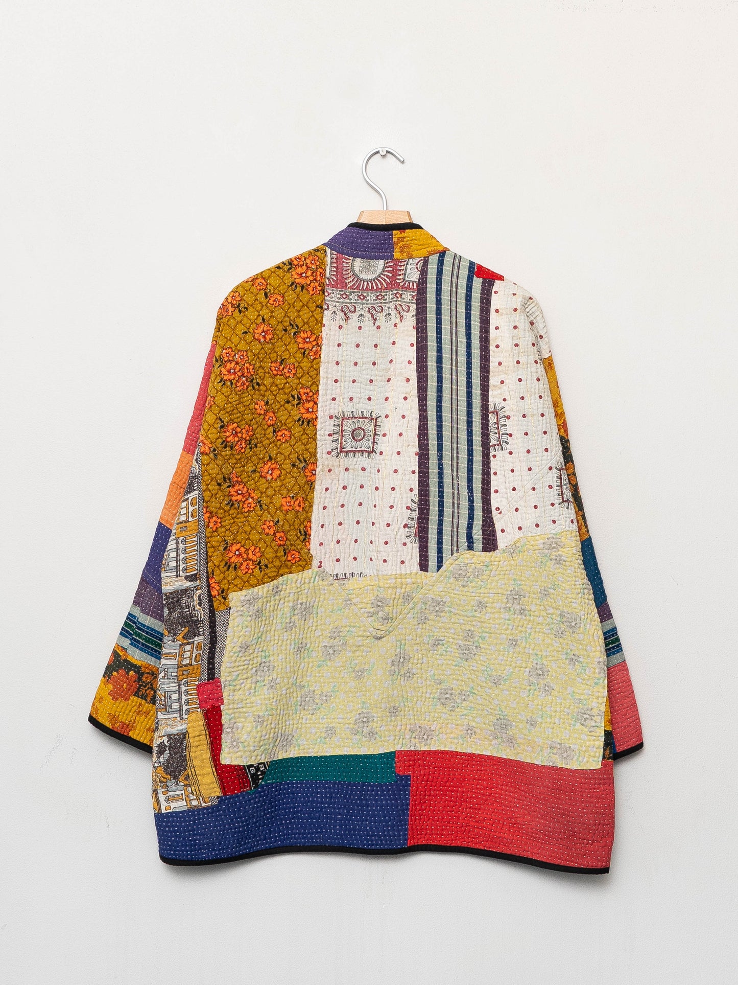 The Narmada Quilted Patchwork Kantha Jacket