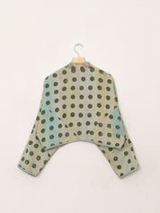 The Kaira Cropped Quilted Indigo Kantha Jacket