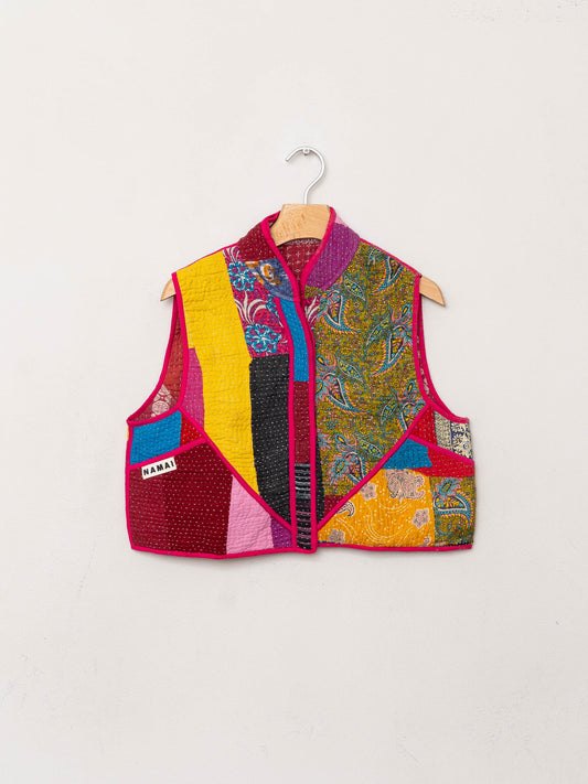 The Kaira Quilted Patchwork Kantha Vest