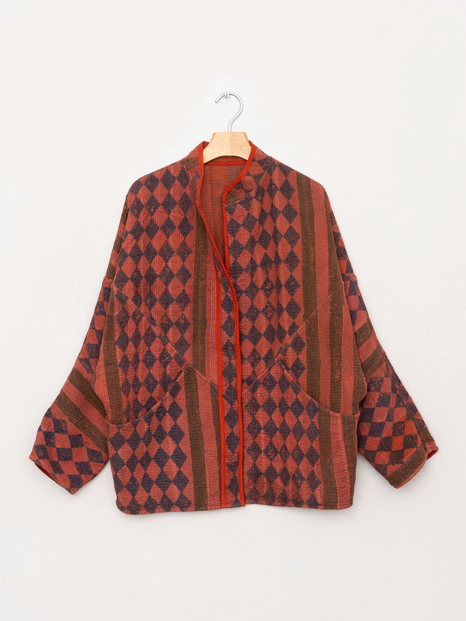 The Ishani Quilted Indigo Kantha Jacket