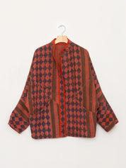 The Ishani Quilted Indigo Kantha Jacket