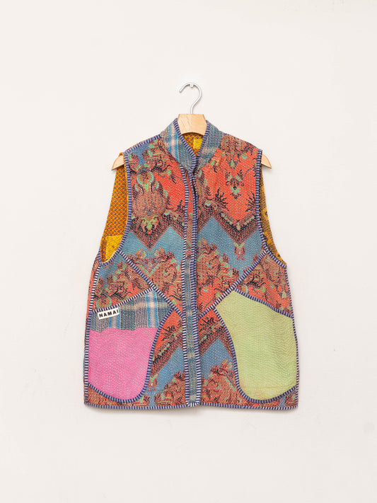 The Ladhiya Quilted Patchwork Kantha Vest