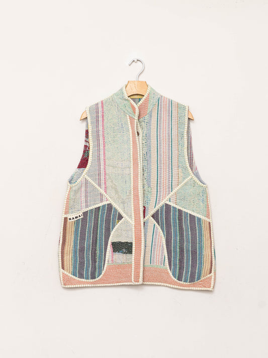 The Ladhiya Quilted Patchwork Kantha Vest