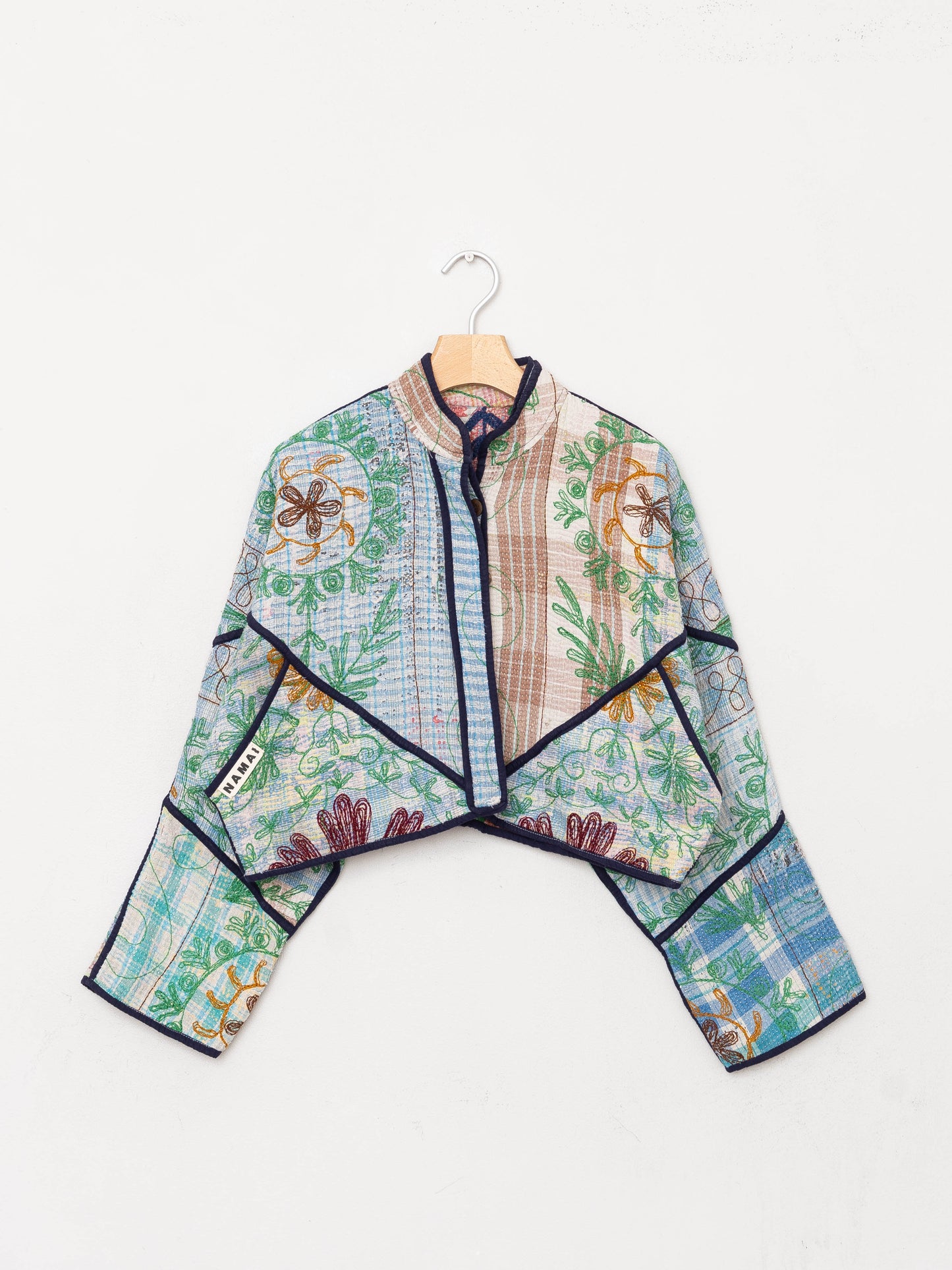 The Kaira Cropped Suzani Quilted Kantha Jacket