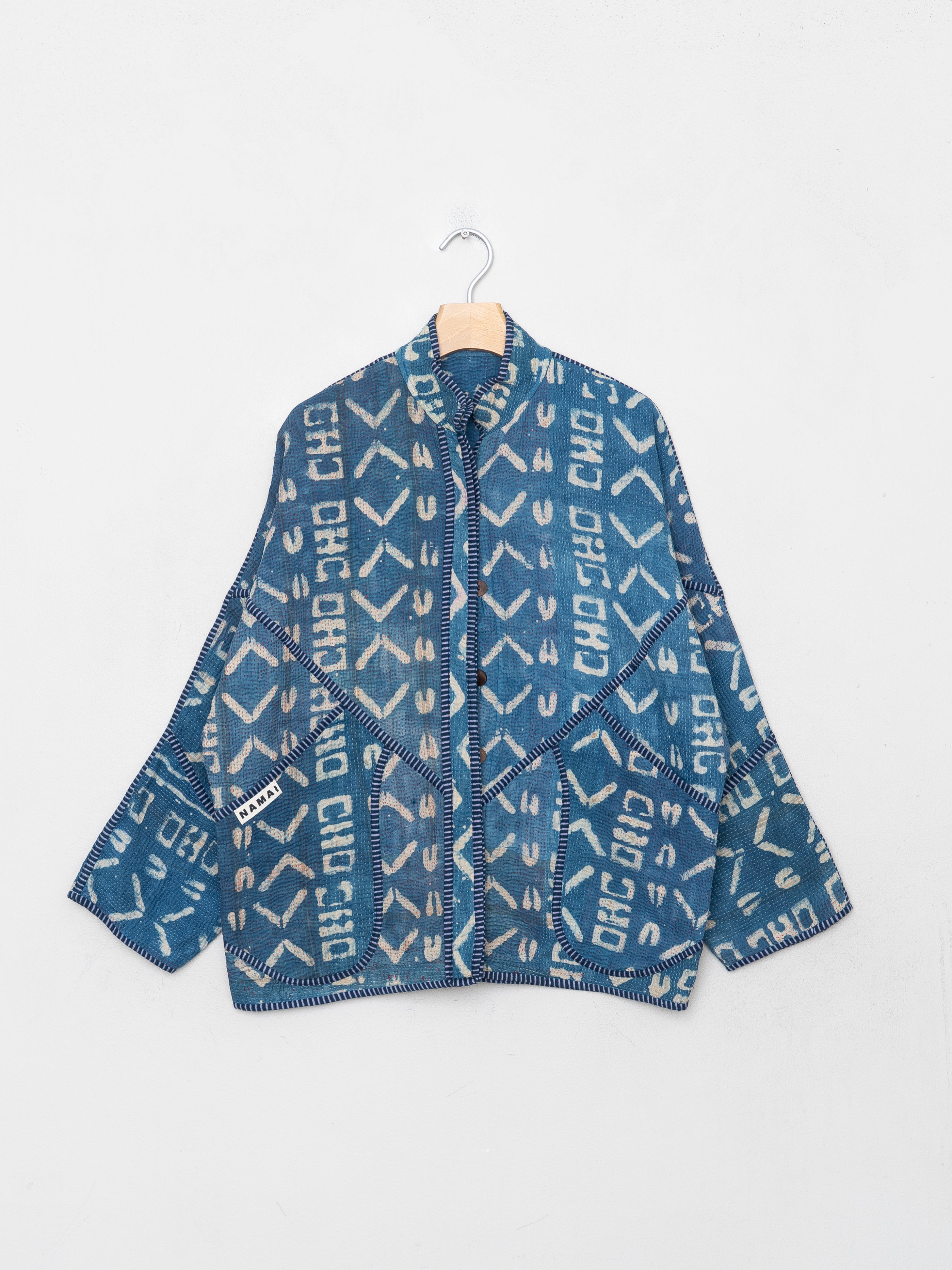 The Ladhiya Quilted Indigo Kantha Jacket