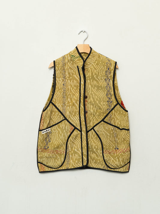 The Ladhiya Quilted Plant Dyed Kantha Vest