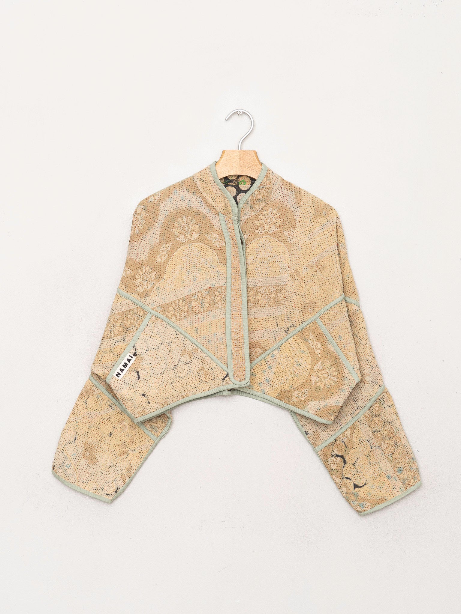 The Kaira Cropped Quilted Indigo Kantha Jacket