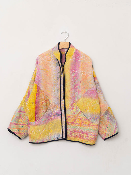 The Ladhiya Quilted Patchwork Kantha Jacket