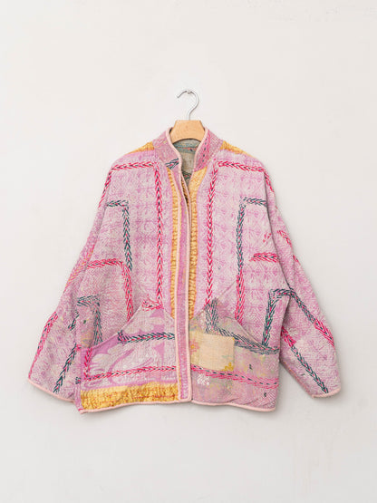 The Ladhiya Quilted Patchwork Kantha Jacket
