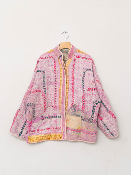The Ladhiya Quilted Patchwork Kantha Jacket