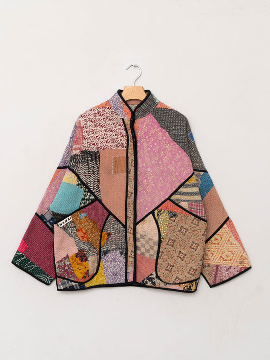 The Ladhiya Quilted Patchwork Kantha Jacket