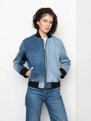 The Veda Denim Bomber Jacket - Small