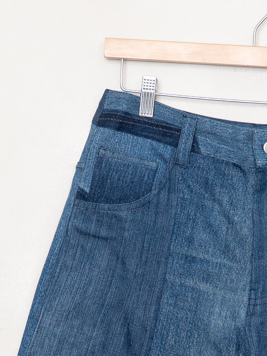 The Bindu Denim Bermuda Culotte Pant - Medium