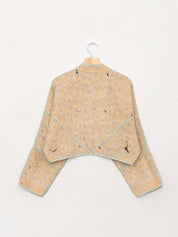The Kaira Cropped Quilted Indigo Kantha Jacket