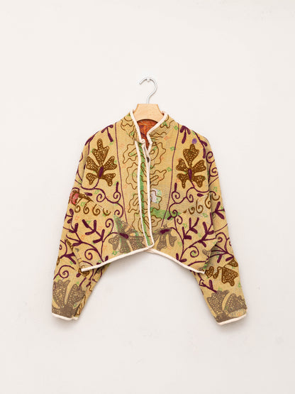 The Kaira Cropped Suzani Quilted Kantha Jacket Wholesale