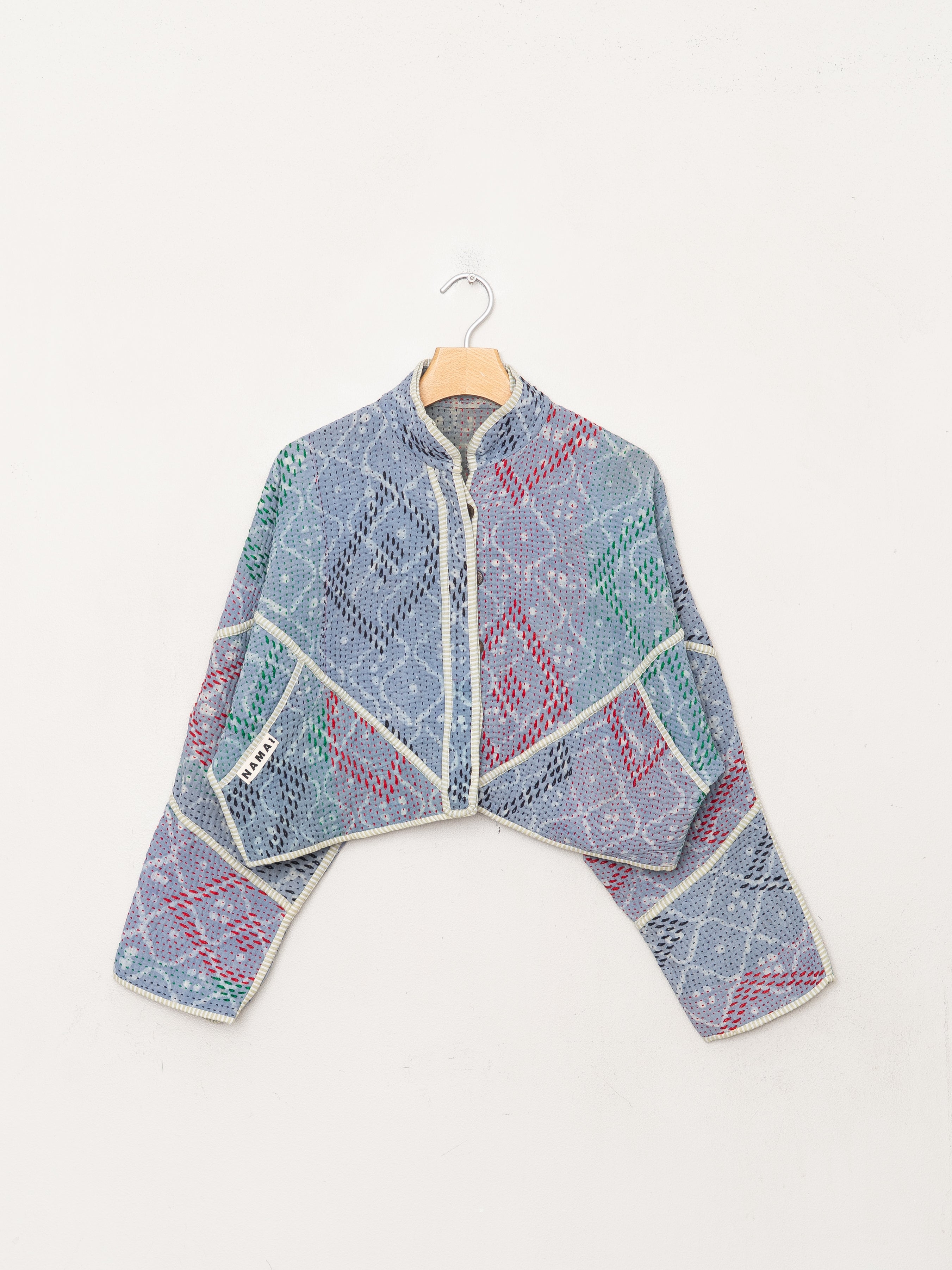 The Kaira Cropped Quilted Indigo Kantha Jacket Wholesale