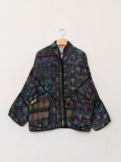 The Ladhiya Quilted Patchwork Kantha Jacket