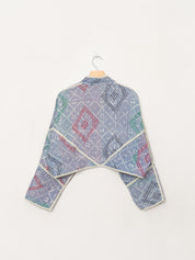 The Kaira Cropped Quilted Indigo Kantha Jacket Wholesale