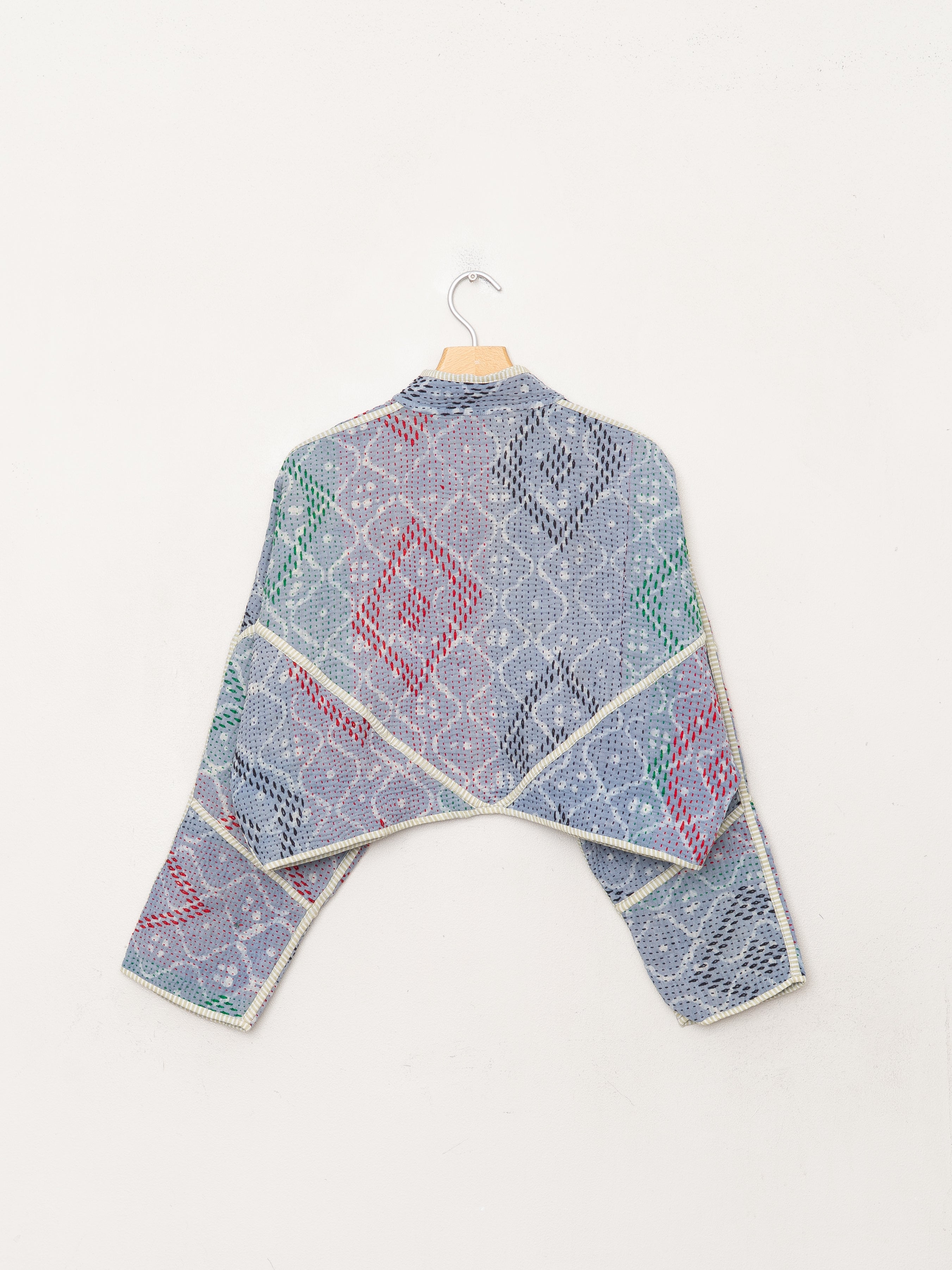 The Kaira Cropped Quilted Indigo Kantha Jacket Wholesale