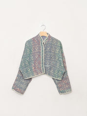 The Kaira Cropped Quilted Indigo Kantha Jacket Wholesale
