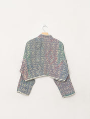 The Kaira Cropped Quilted Indigo Kantha Jacket Wholesale