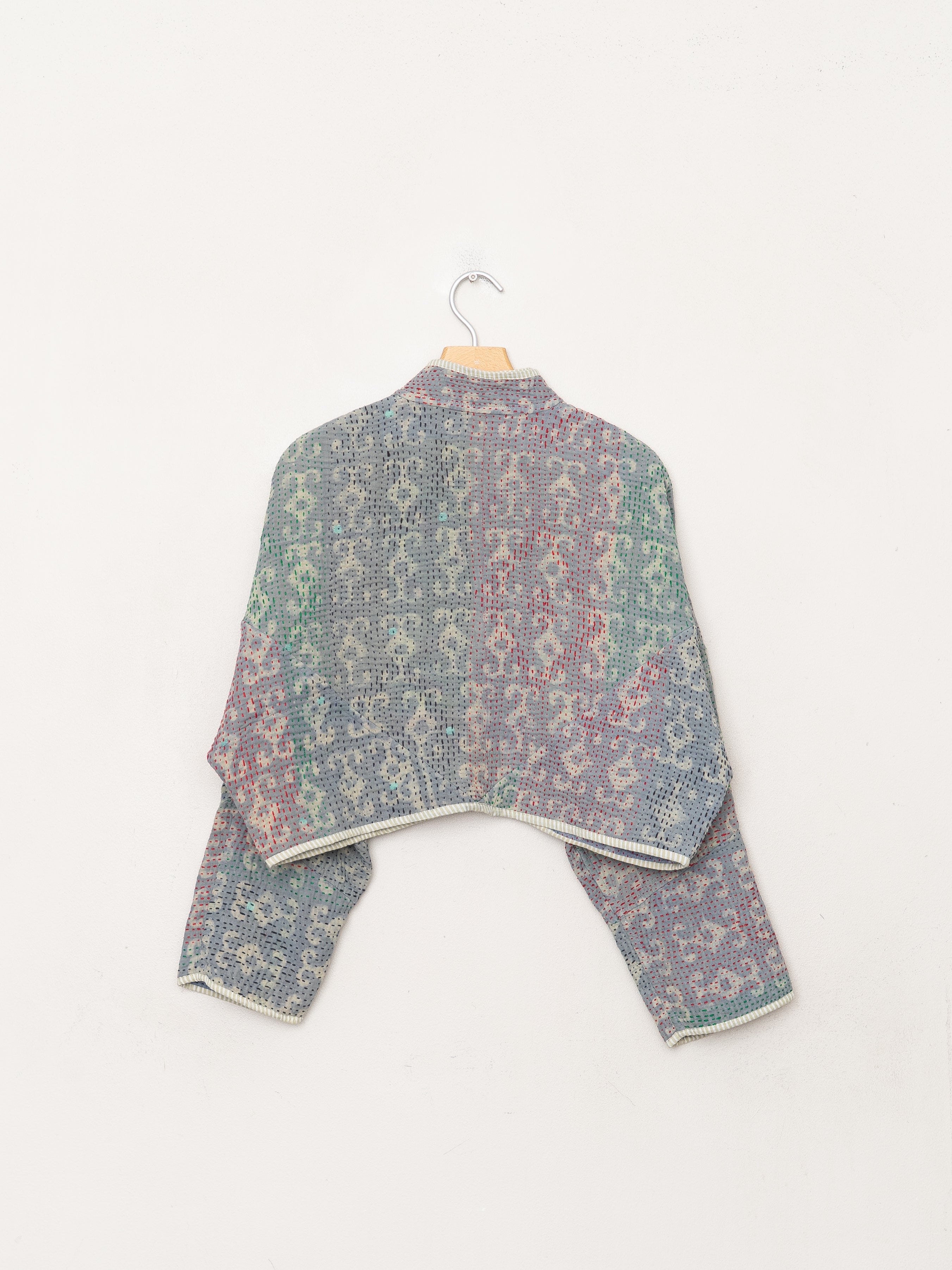 The Kaira Cropped Quilted Indigo Kantha Jacket Wholesale