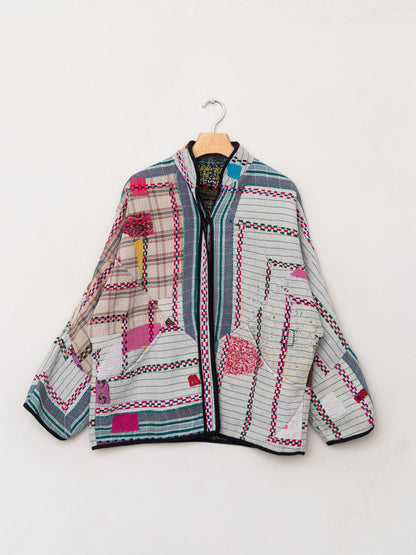 The Ladhiya Quilted Patchwork Kantha Jacket