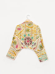 The Kaira Cropped Suzani Quilted Kantha Jacket