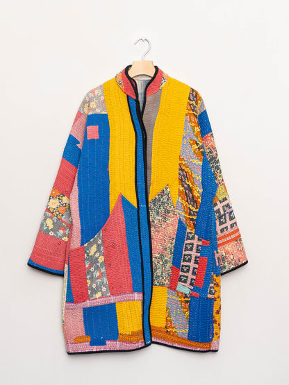 The Sai Quilted Patchwork Kantha Coat