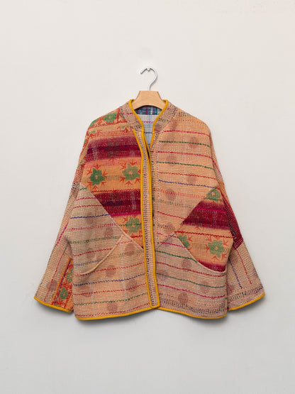 The Ladhiya Quilted Patchwork Kantha Jacket