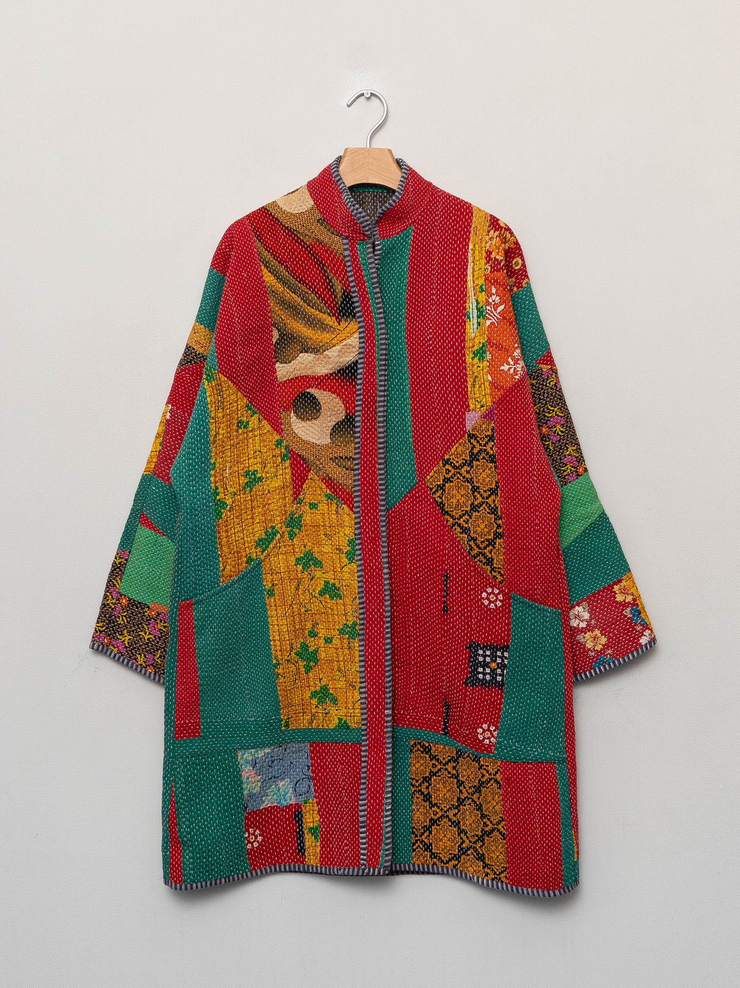 The Sai Quilted Patchwork Kantha Coat