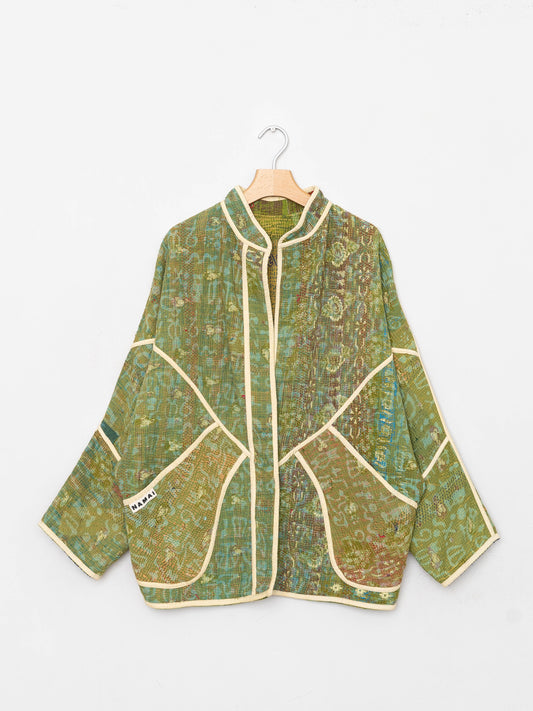 The Ishani Plant Dyed Quilted Kantha Jacket