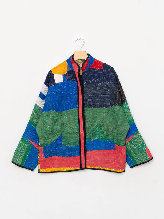 The Ladhiya Quilted Patchwork Kantha Jacket