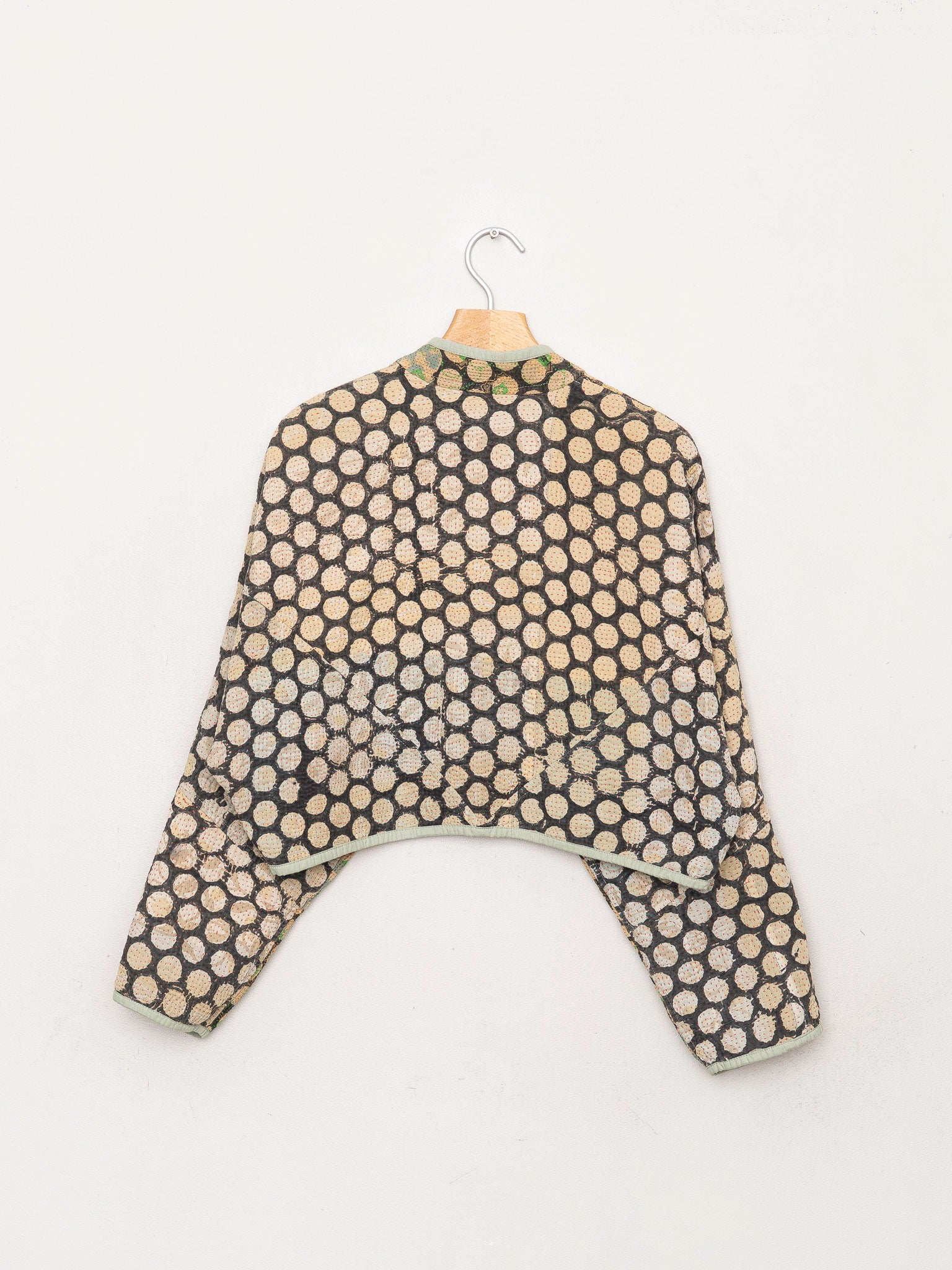The Kaira Cropped Quilted Indigo Kantha Jacket