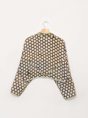 The Kaira Cropped Quilted Indigo Kantha Jacket